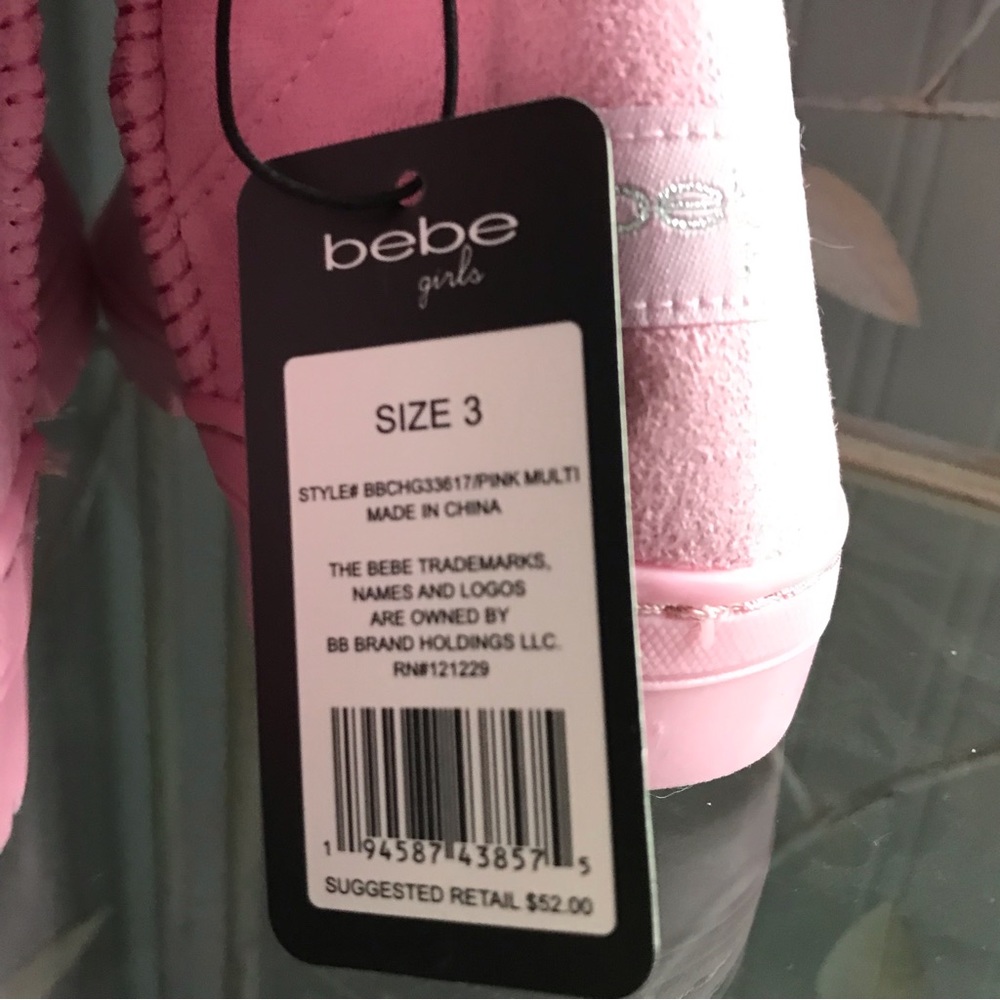 Sz 3 “bebe girls” Pink Microsuede Faux Fur Boots - Girls  Little Kid Size 3 - Picture 5 of 6
